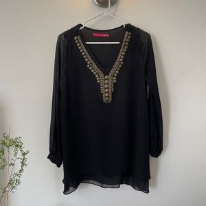 Pinky Otto Blouse with Gold Bead Details